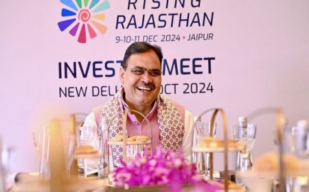Rising Rajasthan Global Summit का हुआ आगाज, सीएम भजनलाल ने किया पीएम का स्वागत