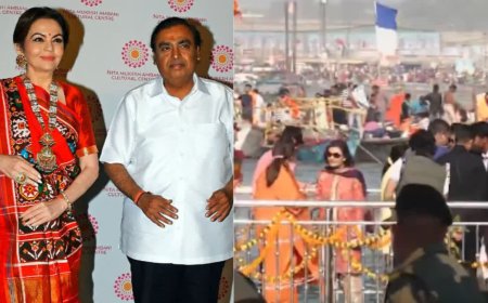 महाकुंभ में पहुंचा अंबानी परिवार, अभिनेता विद्युत जामवाल ने बजाया शंख