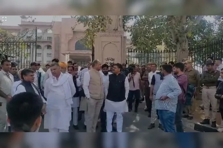 राजस्थान विधानसभा में माफी बना मुद्दा, कांग्रेस ने किया विधानसभा सत्र का बहिष्कार